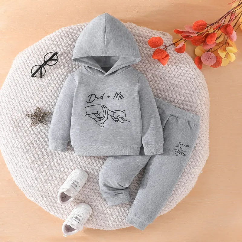 2 Pieces Set Baby Girls Boys Letters Hoodies Sweatshirts And Pants Wholesale 240111108