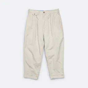 2 Pleats Trousers Twill - Cement