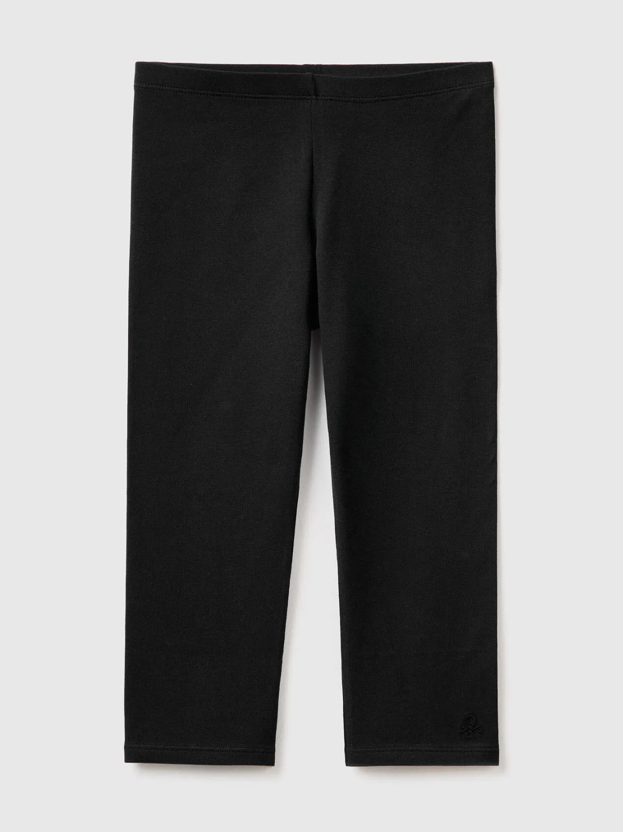 3/4 leggings in stretch cotton - Black | Benetton