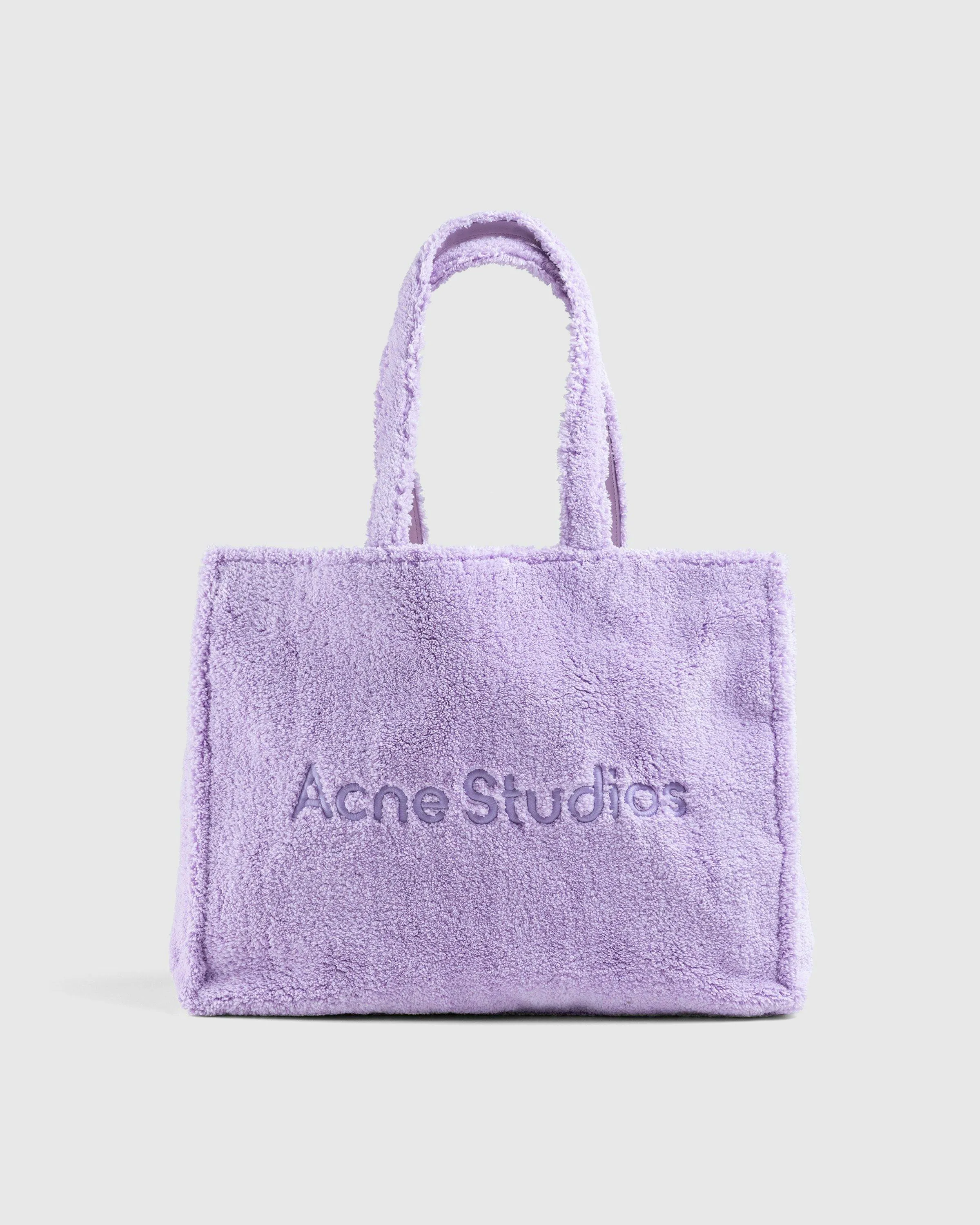 Acne Studios – Furry Logo Shoulder Tote Bag Lilac Purple | Highsnobiety Shop