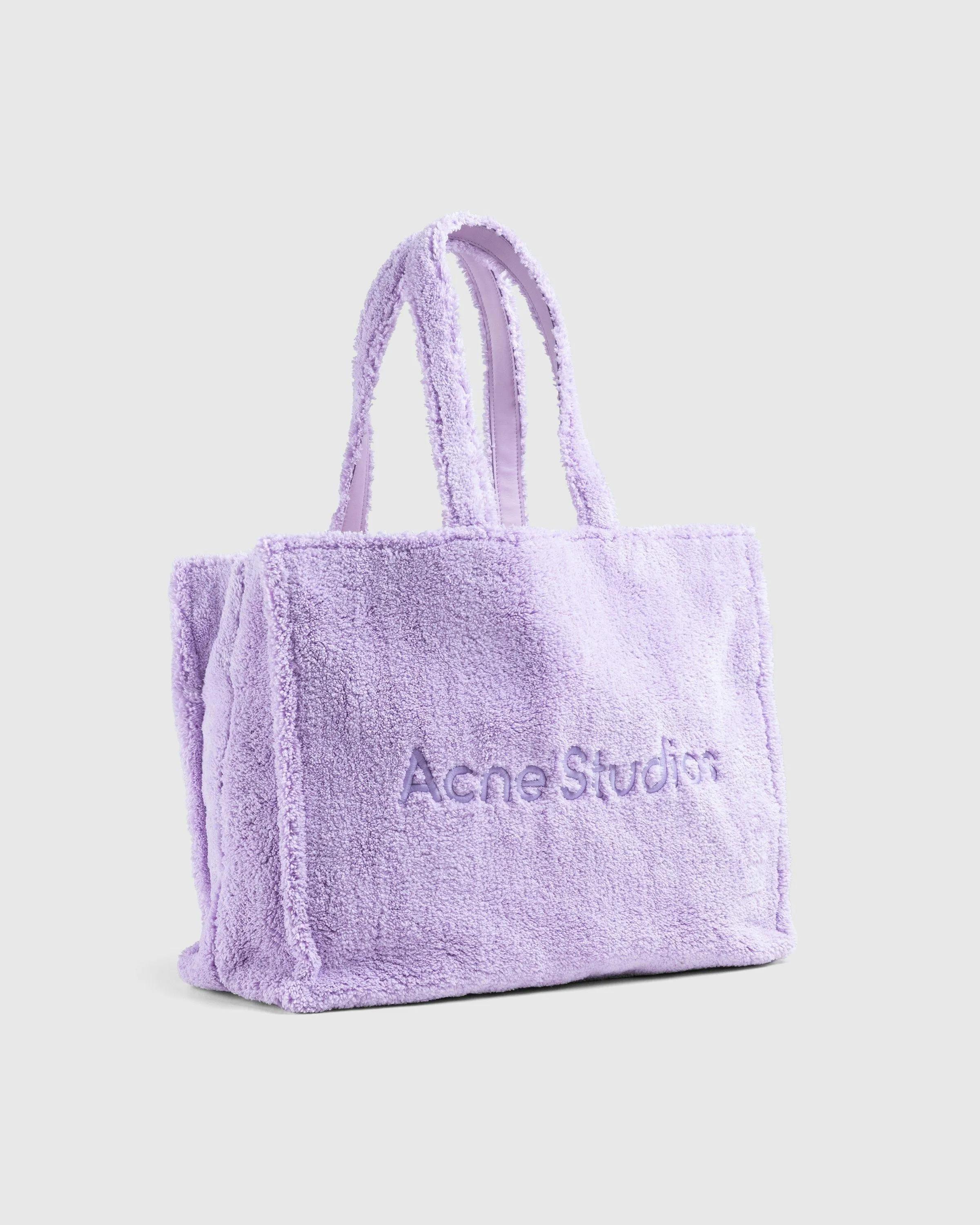 Acne Studios – Furry Logo Shoulder Tote Bag Lilac Purple | Highsnobiety Shop