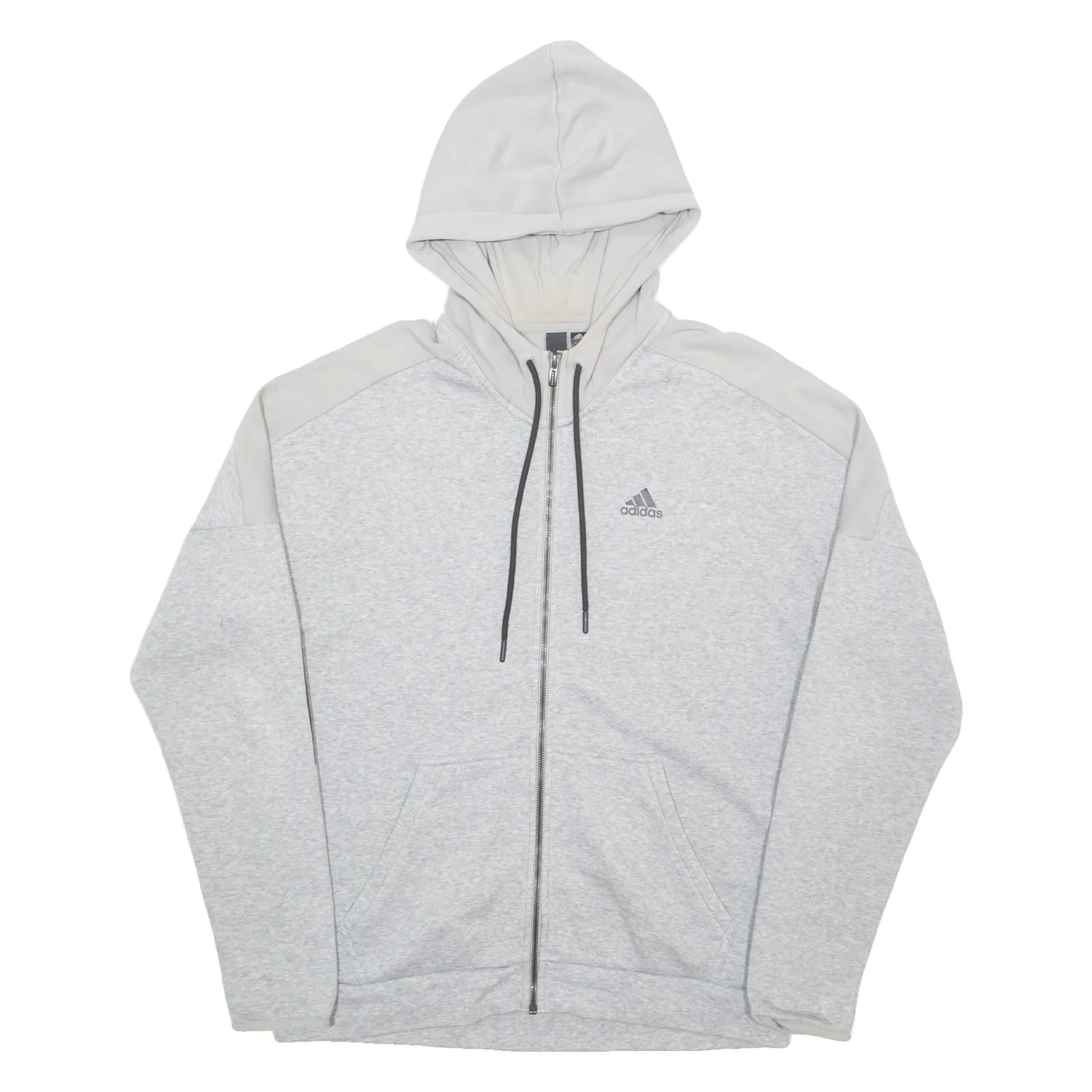 ADIDAS Mens Grey Hoodie Full Zip L