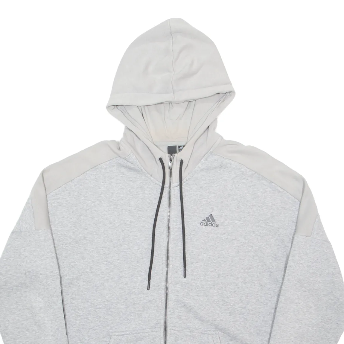 ADIDAS Mens Grey Hoodie Full Zip L