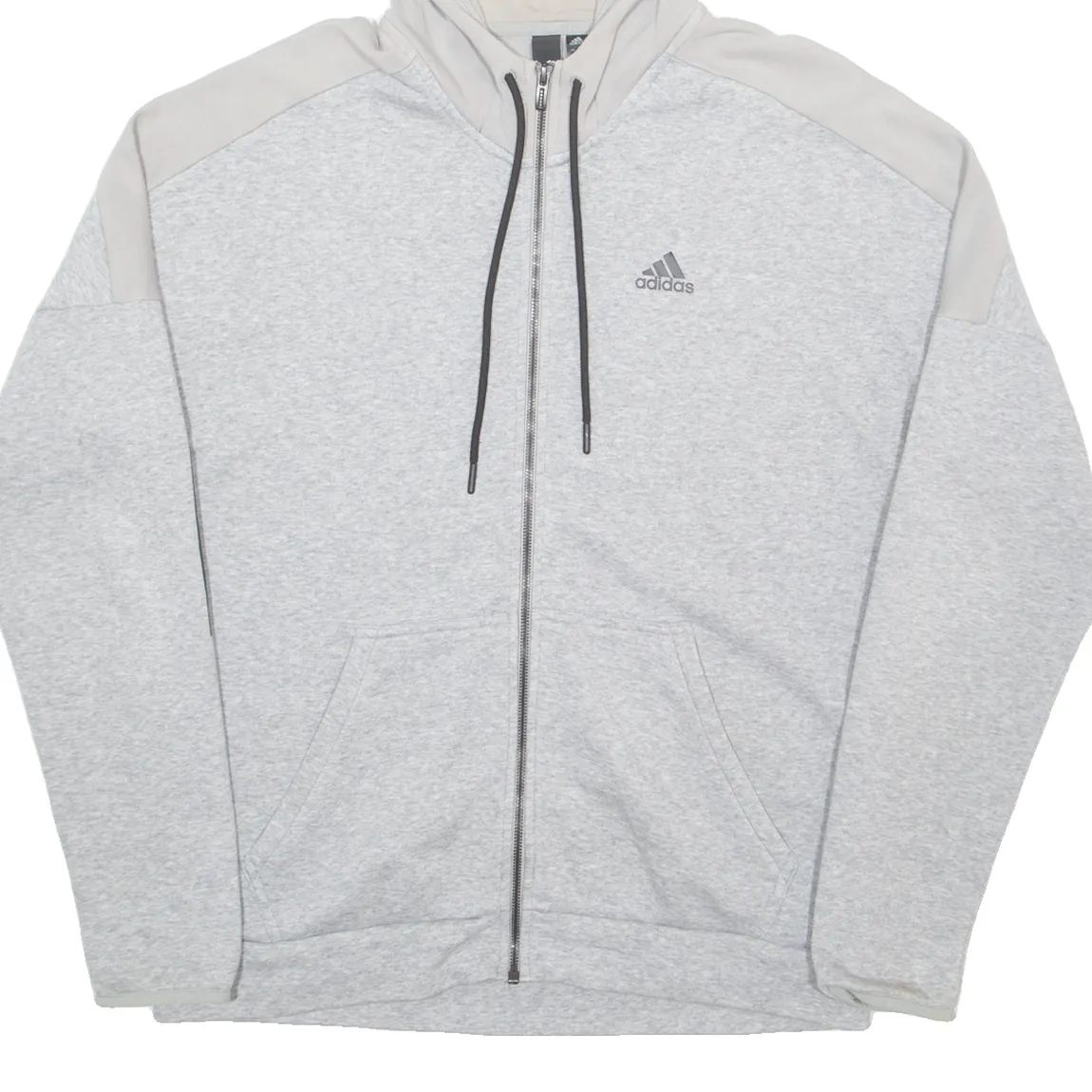 ADIDAS Mens Grey Hoodie Full Zip L