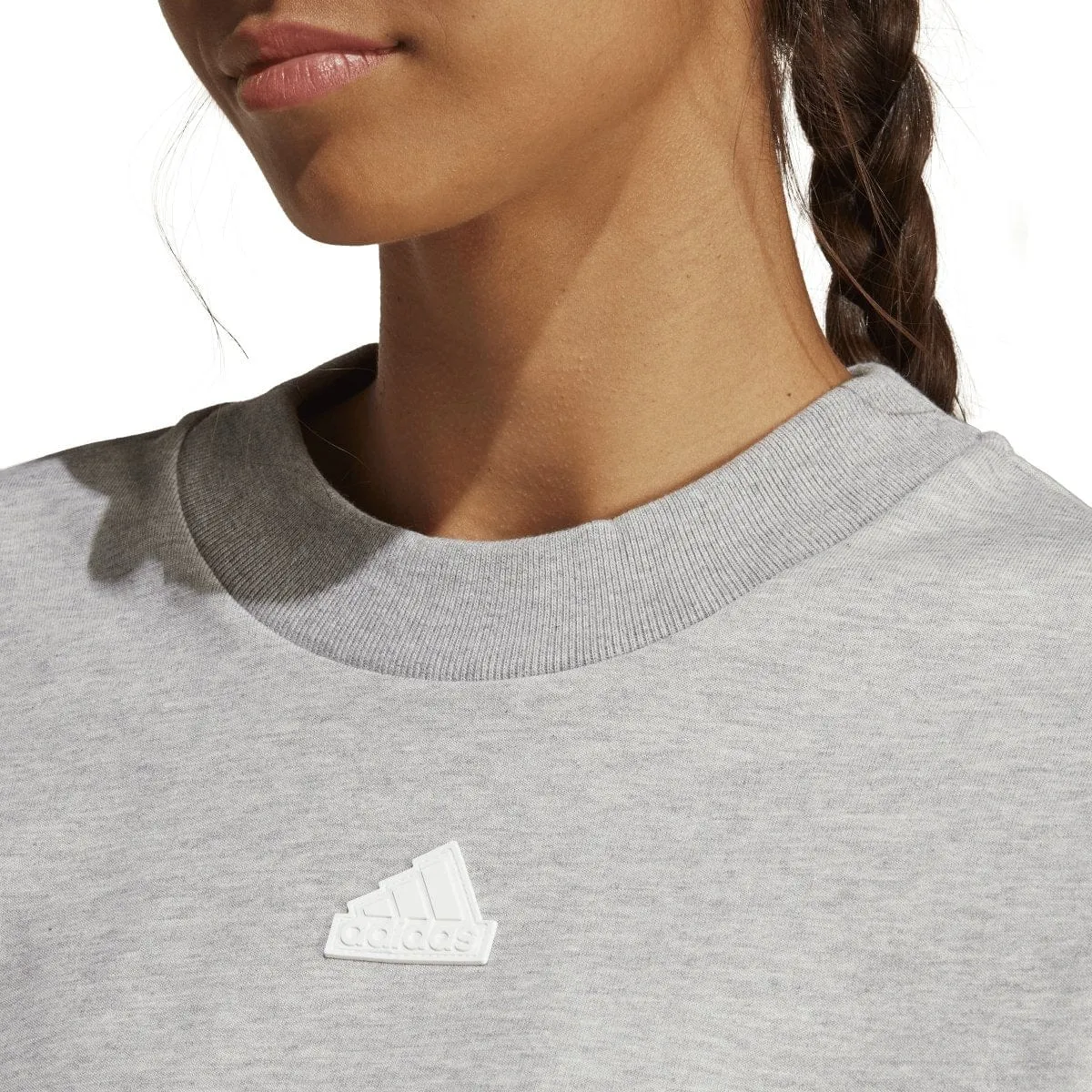 ADIDAS WOMEN'S FUTURE ICONS 3-STRIPES GREY SWEATSHIRT