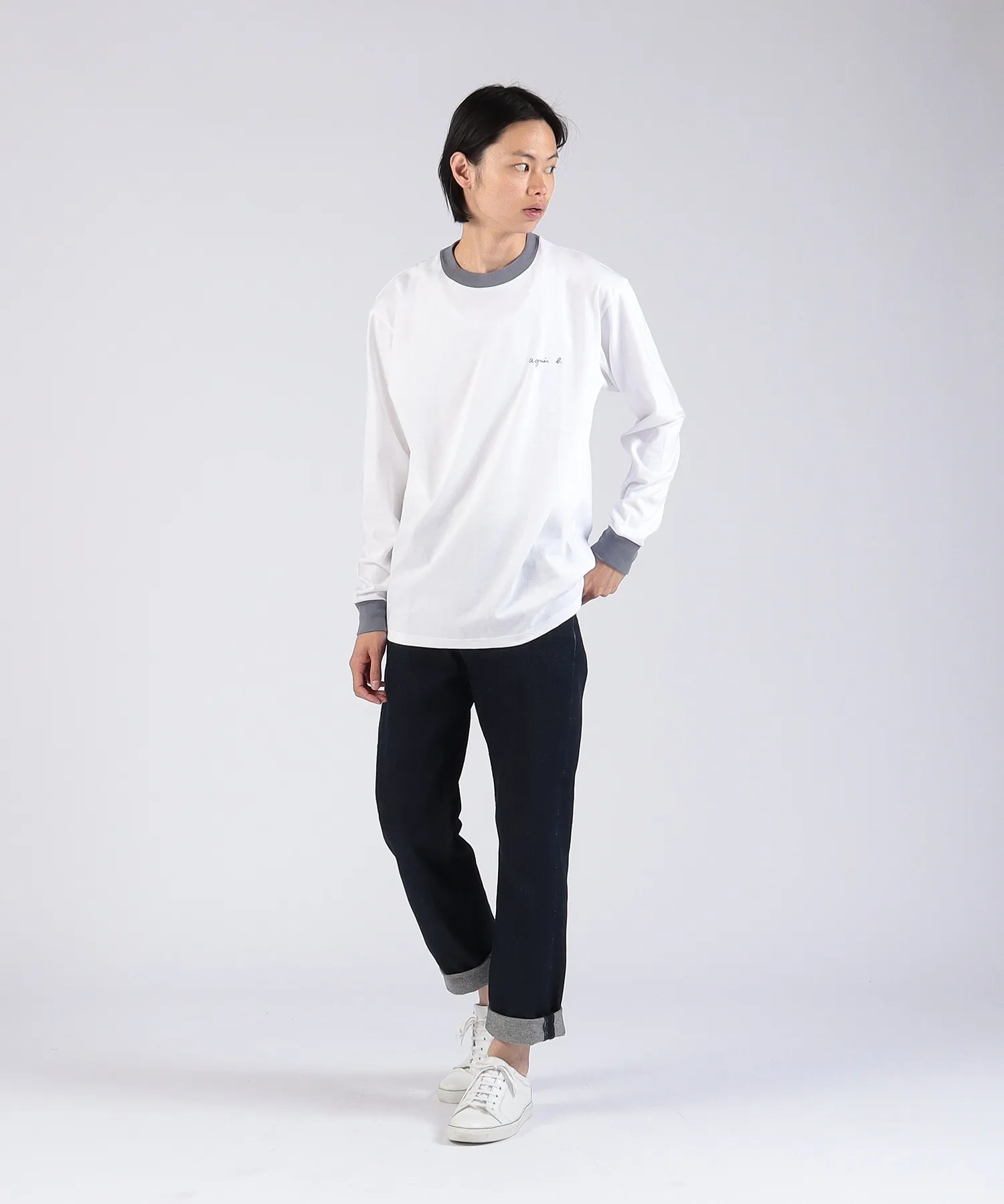 Agnes b  |Long Sleeves Plain Long Sleeve T-shirt Logo