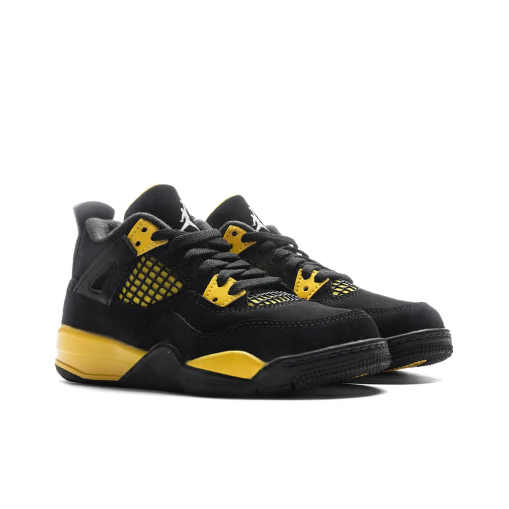 Air Jordan 4 Retro (PS) Thunder - Black/White/Tour Yellow