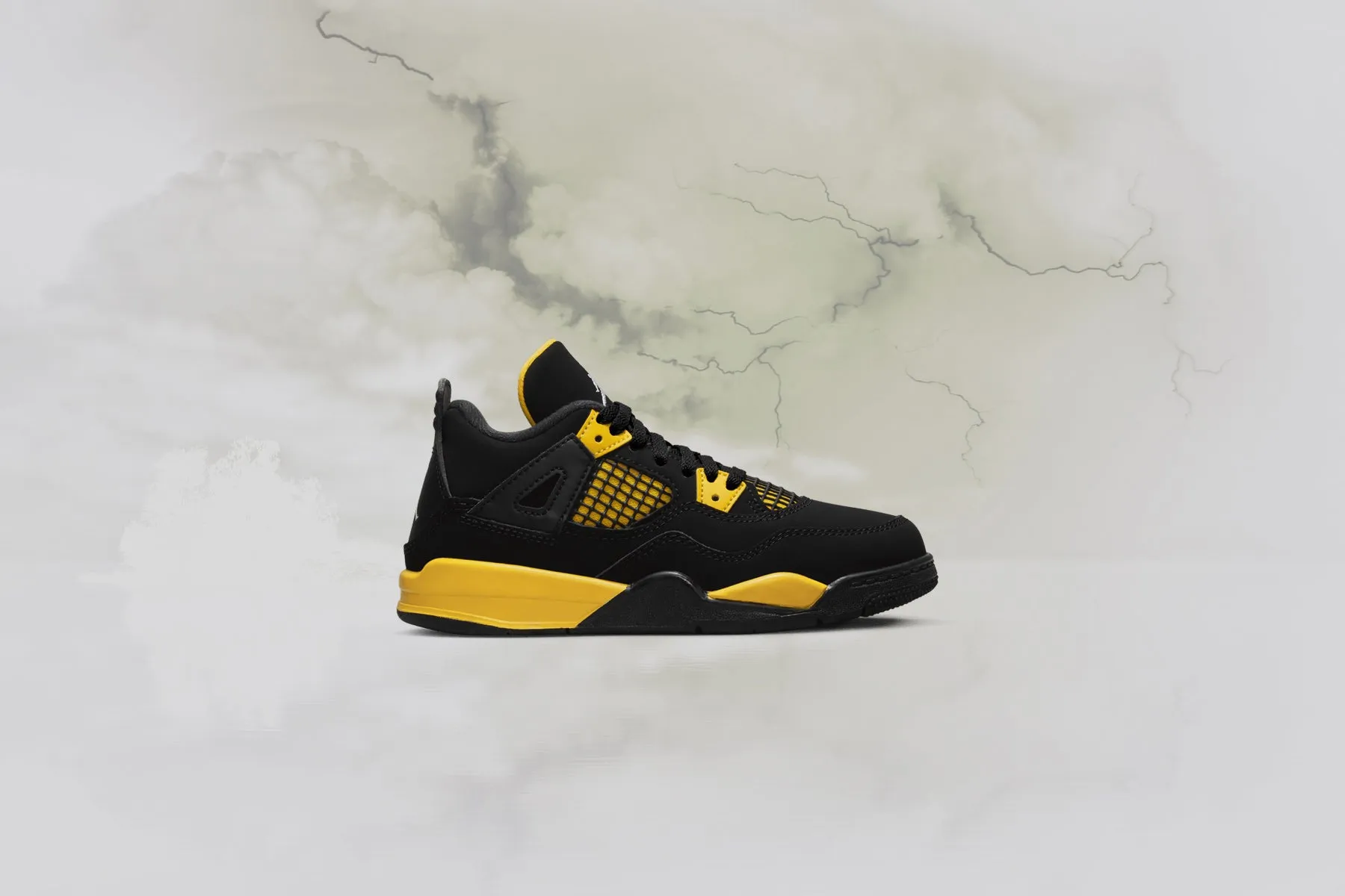 Air Jordan 4 Retro (PS) Thunder - Black/White/Tour Yellow