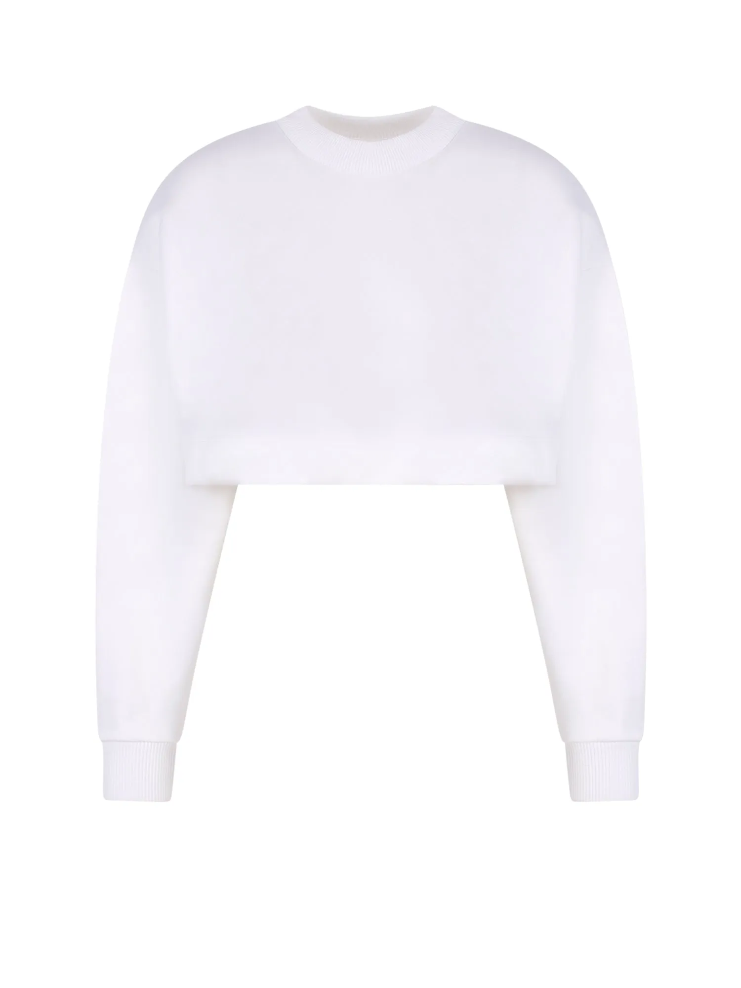 Alexander McQueen Long Sleeved Crewneck Cropped Sweatshirt