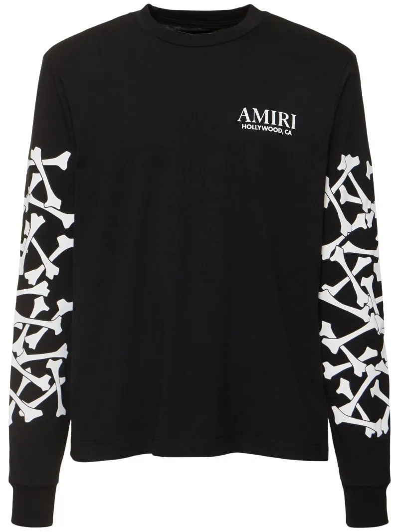 AMIRI  |Street Style Long Sleeves Cotton Long Sleeve T-shirt Logo