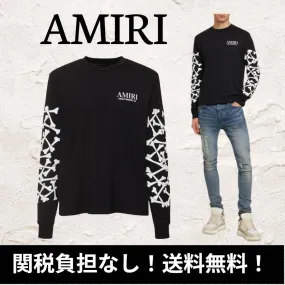 AMIRI  |Street Style Long Sleeves Cotton Long Sleeve T-shirt Logo