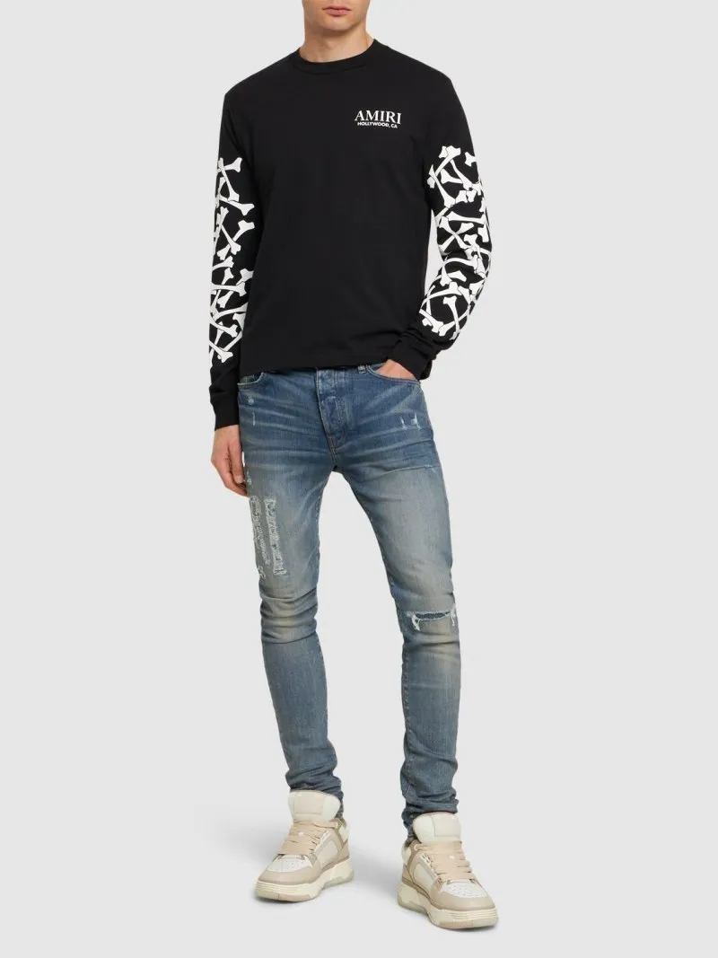 AMIRI  |Street Style Long Sleeves Cotton Long Sleeve T-shirt Logo