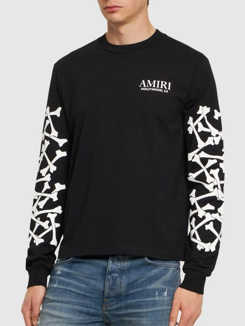 AMIRI  |Street Style Long Sleeves Cotton Long Sleeve T-shirt Logo