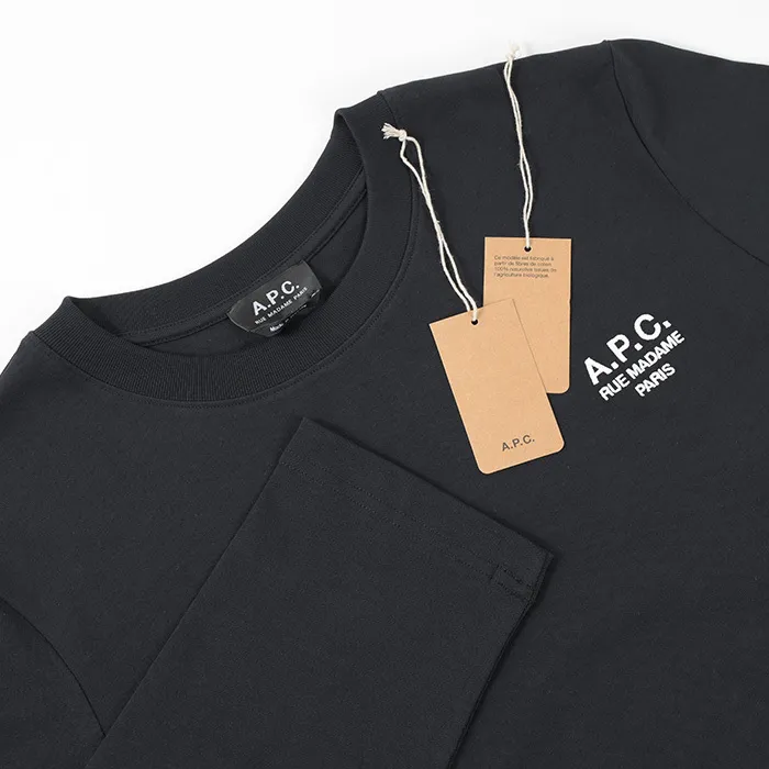 A.P.C.  |Crew Neck Long Sleeves Plain Cotton Long Sleeve T-shirt Logo