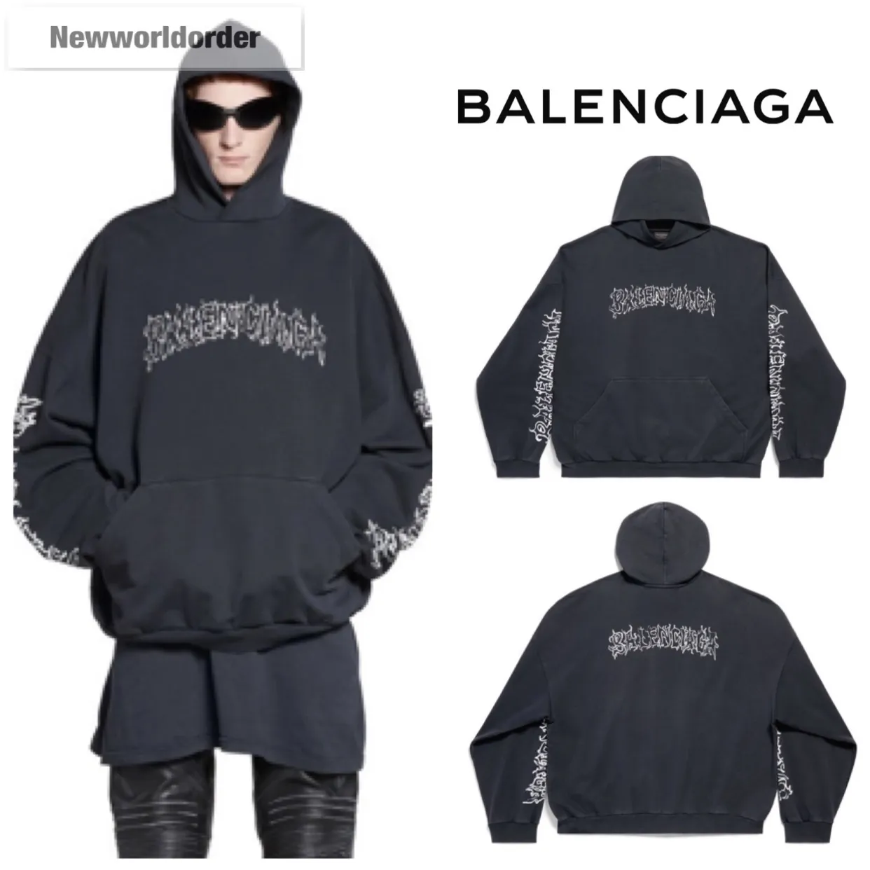 BALENCIAGA  |Pullovers Unisex Street Style Long Sleeves Logo Luxury