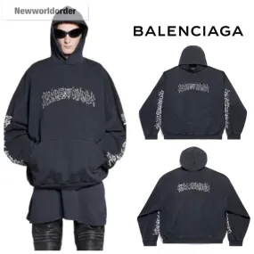 BALENCIAGA  |Pullovers Unisex Street Style Long Sleeves Logo Luxury