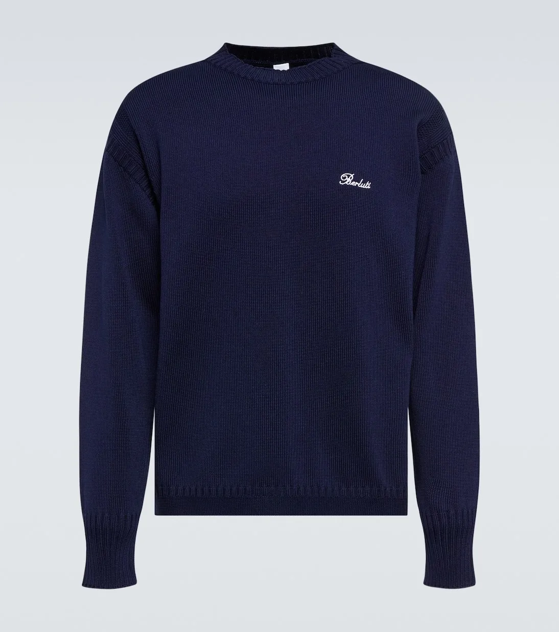 Berluti  |Crew Neck Pullovers Long Sleeves Plain Cotton Logo Luxury