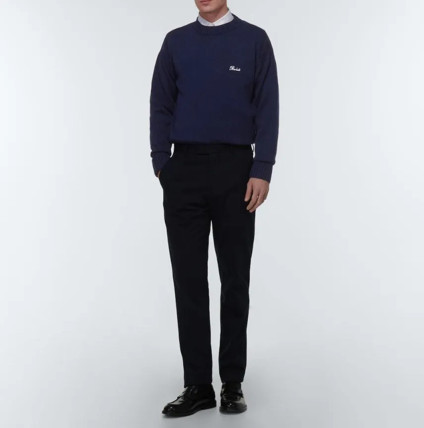 Berluti  |Crew Neck Pullovers Long Sleeves Plain Cotton Logo Luxury