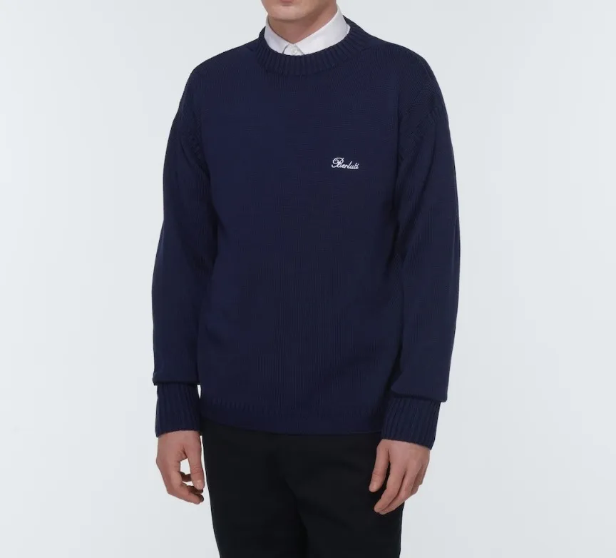 Berluti  |Crew Neck Pullovers Long Sleeves Plain Cotton Logo Luxury