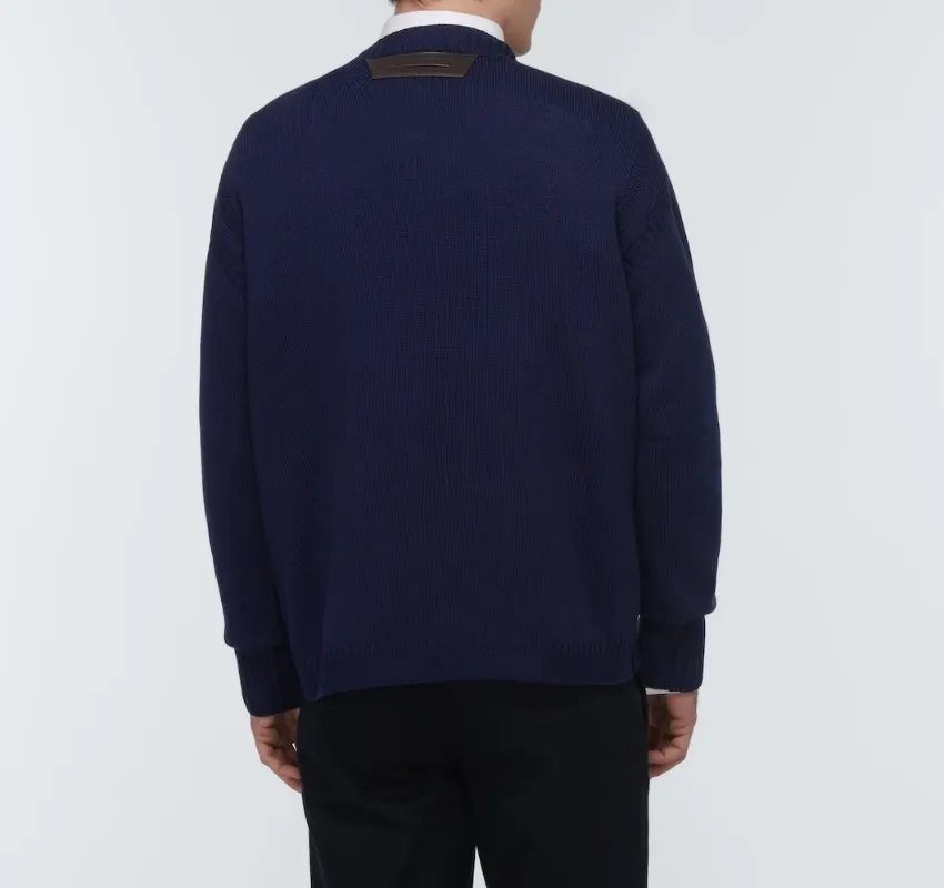 Berluti  |Crew Neck Pullovers Long Sleeves Plain Cotton Logo Luxury