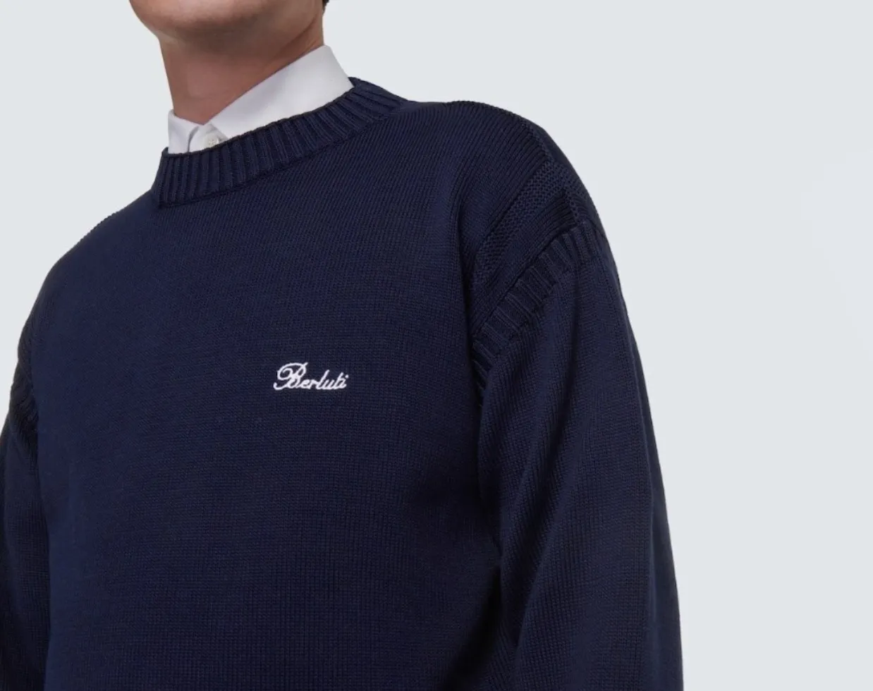 Berluti  |Crew Neck Pullovers Long Sleeves Plain Cotton Logo Luxury