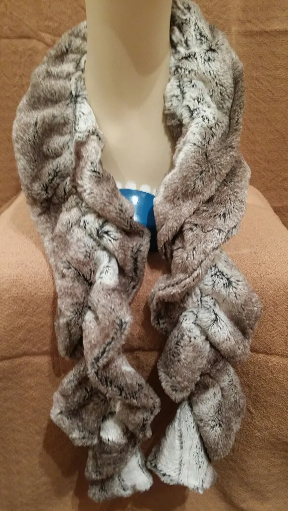 Birch Luxury Faux Fur Scrunchy Scarf