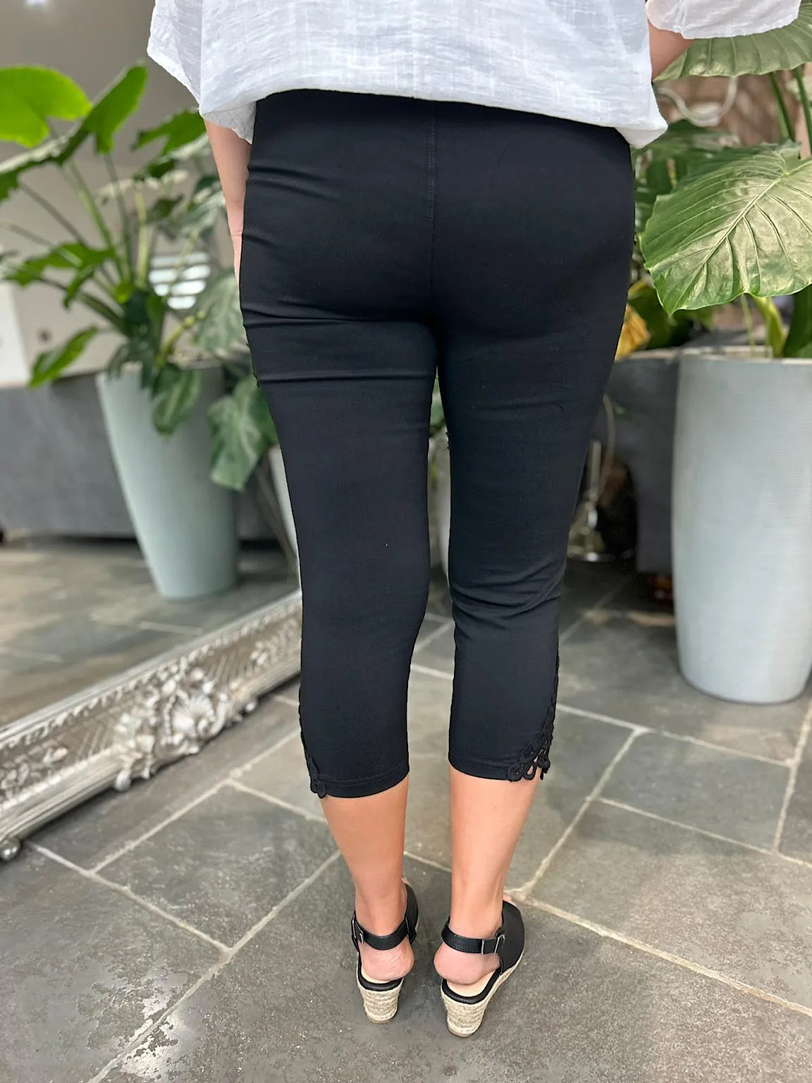 Black Lace Capri Pants