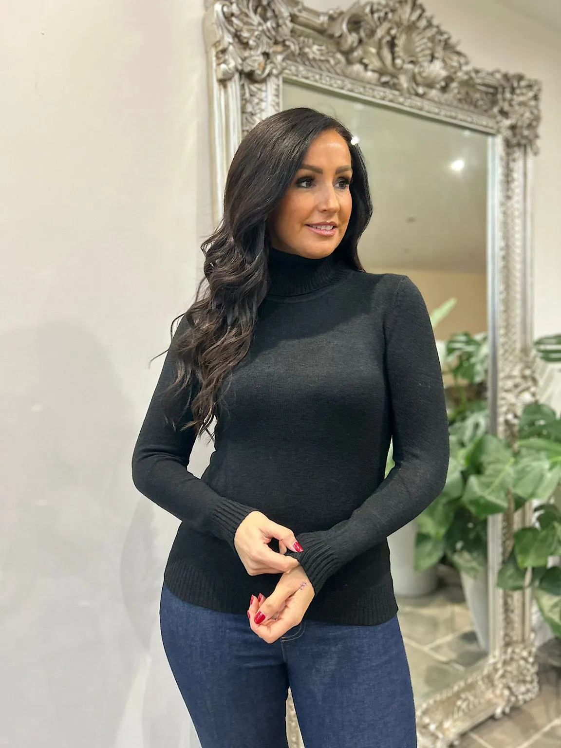 Black Roll Neck Jumper Sonia