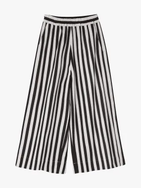 Black Stripe Wide Leg Trousers