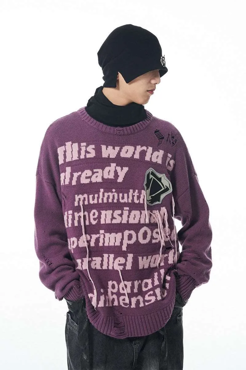 BNP Parallel Dimension Distressed Sweater