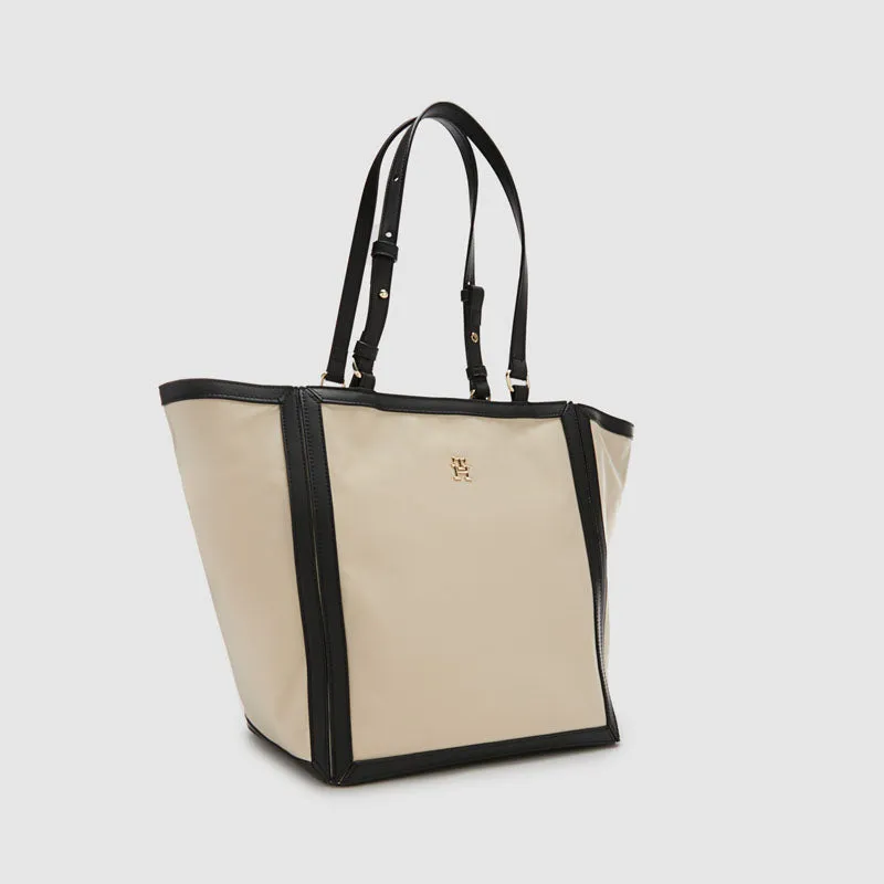 BOLSO TOTE WHITE BLACK