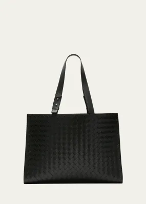 Bottega Veneta Men's Medium Cassette Paper Intrecciato Leather Tote Bag