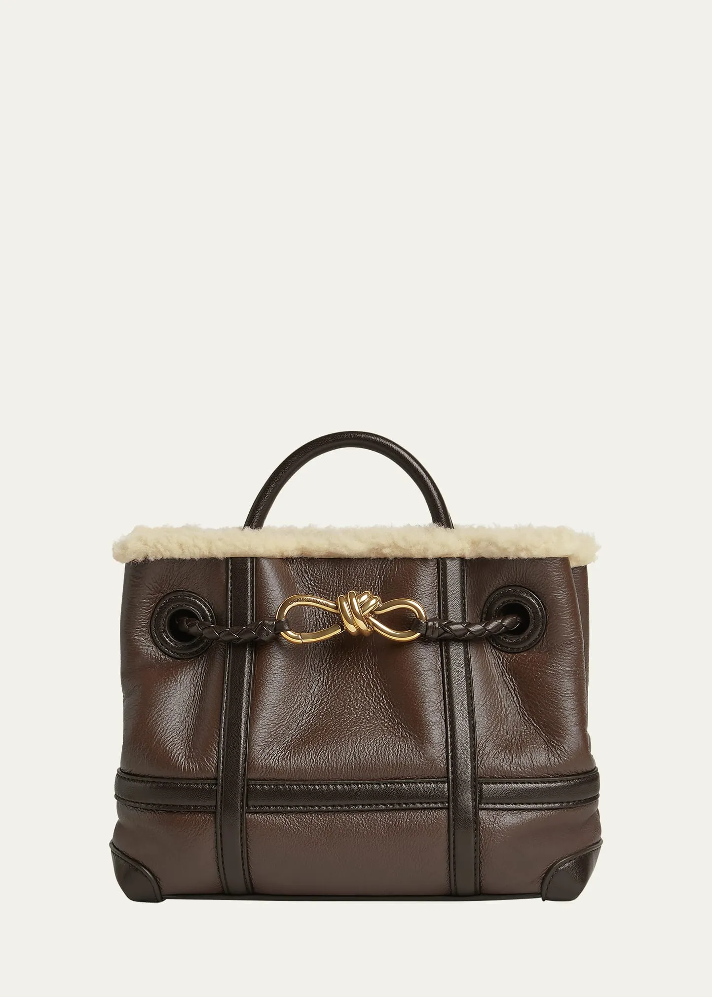 Bottega Veneta Small Andiamo Aviator Shearling Tote Bag