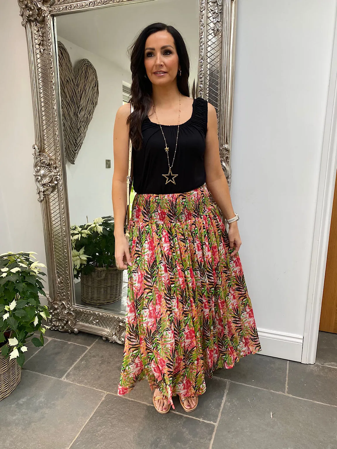 Bright Multi Patterned Flow Skirt Zara