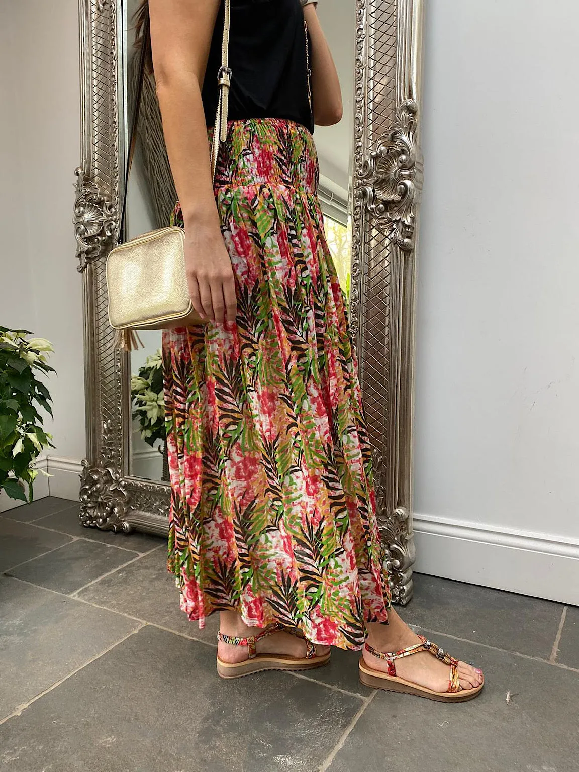 Bright Multi Patterned Flow Skirt Zara