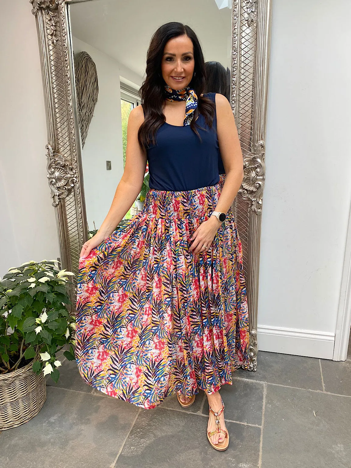 Bright Multi Patterned Flow Skirt Zara