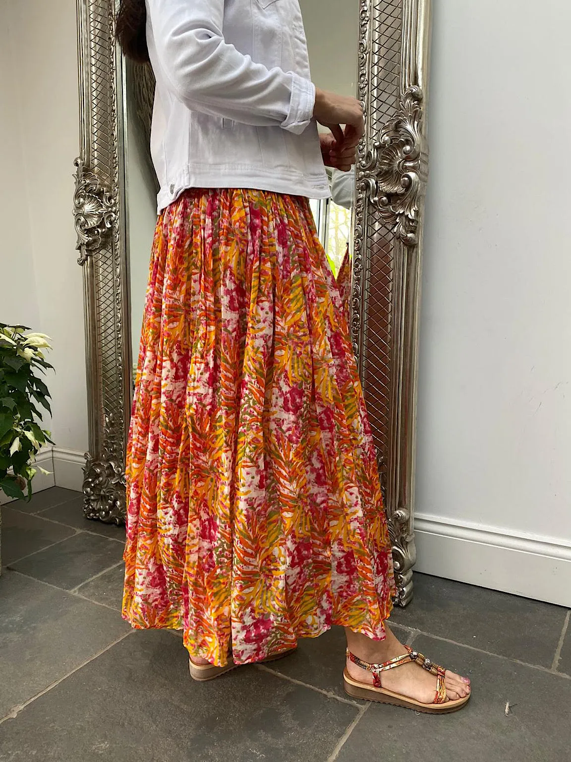 Bright Multi Patterned Flow Skirt Zara