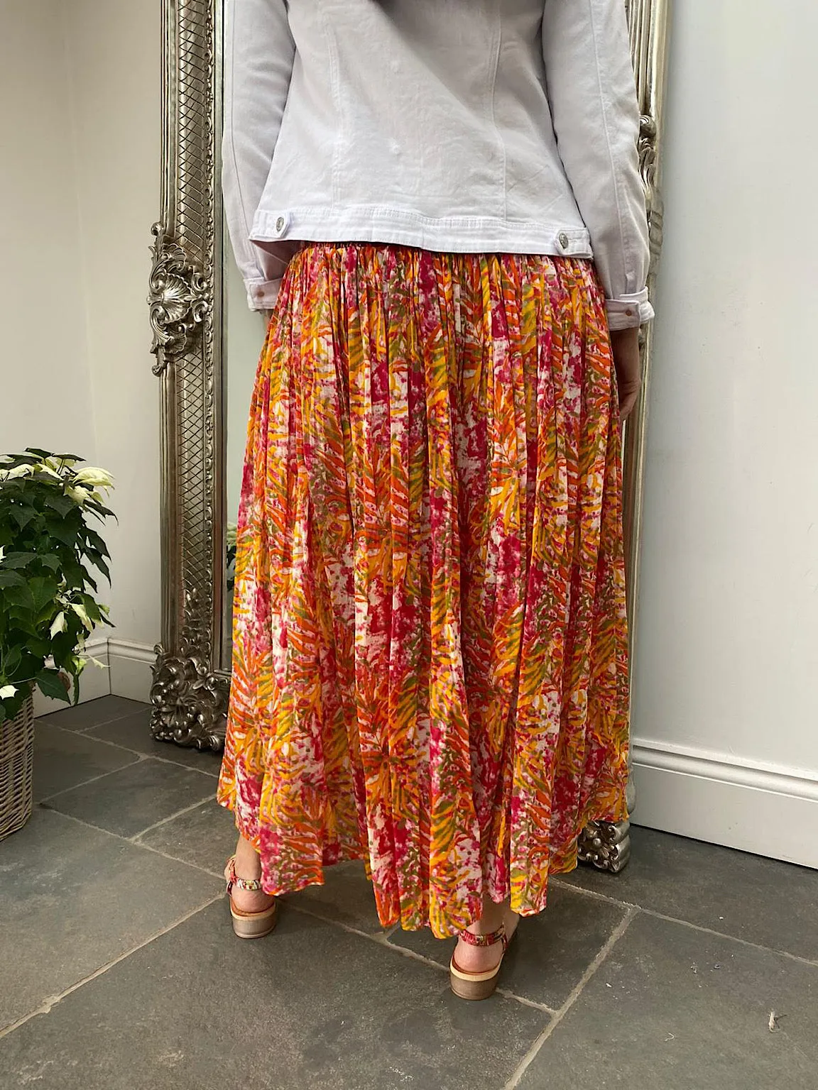 Bright Multi Patterned Flow Skirt Zara