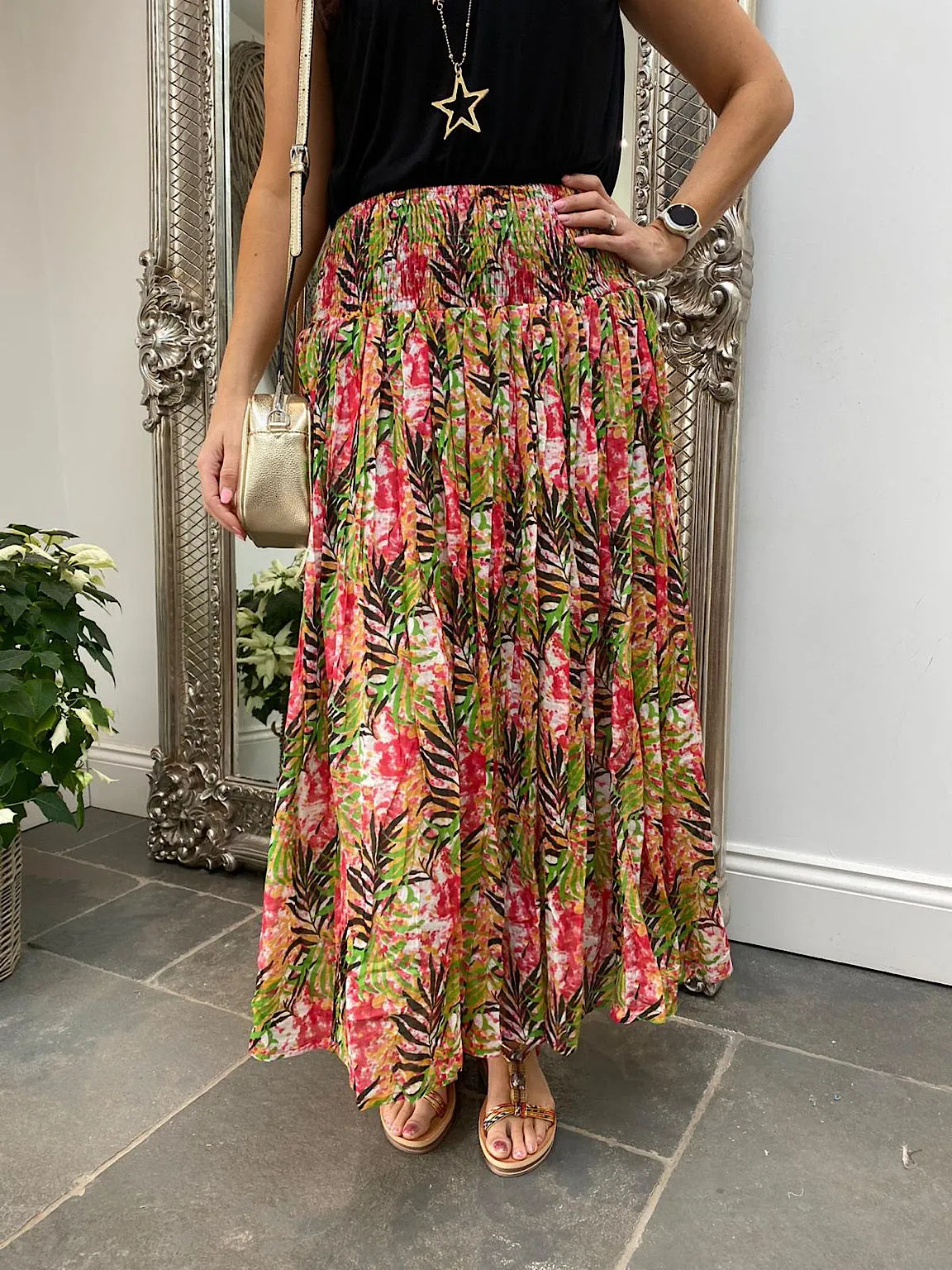 Bright Multi Patterned Flow Skirt Zara