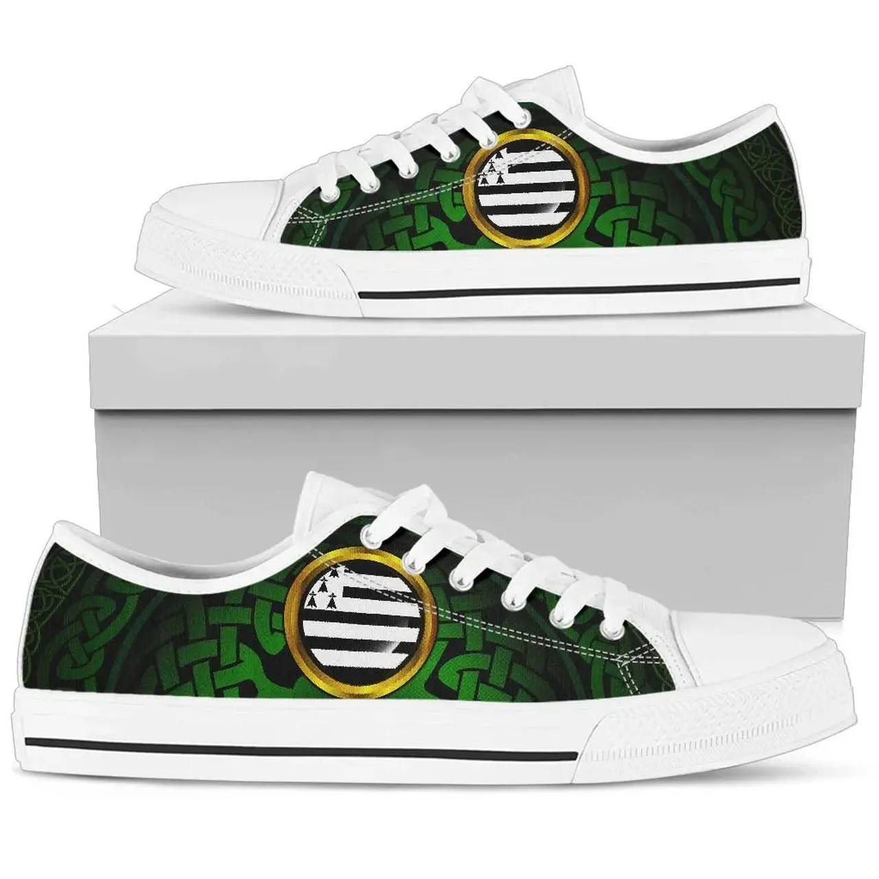 Brittany Celtic Flag Irish St Patrick’s Day Converse Sneakers Low Top Shoes