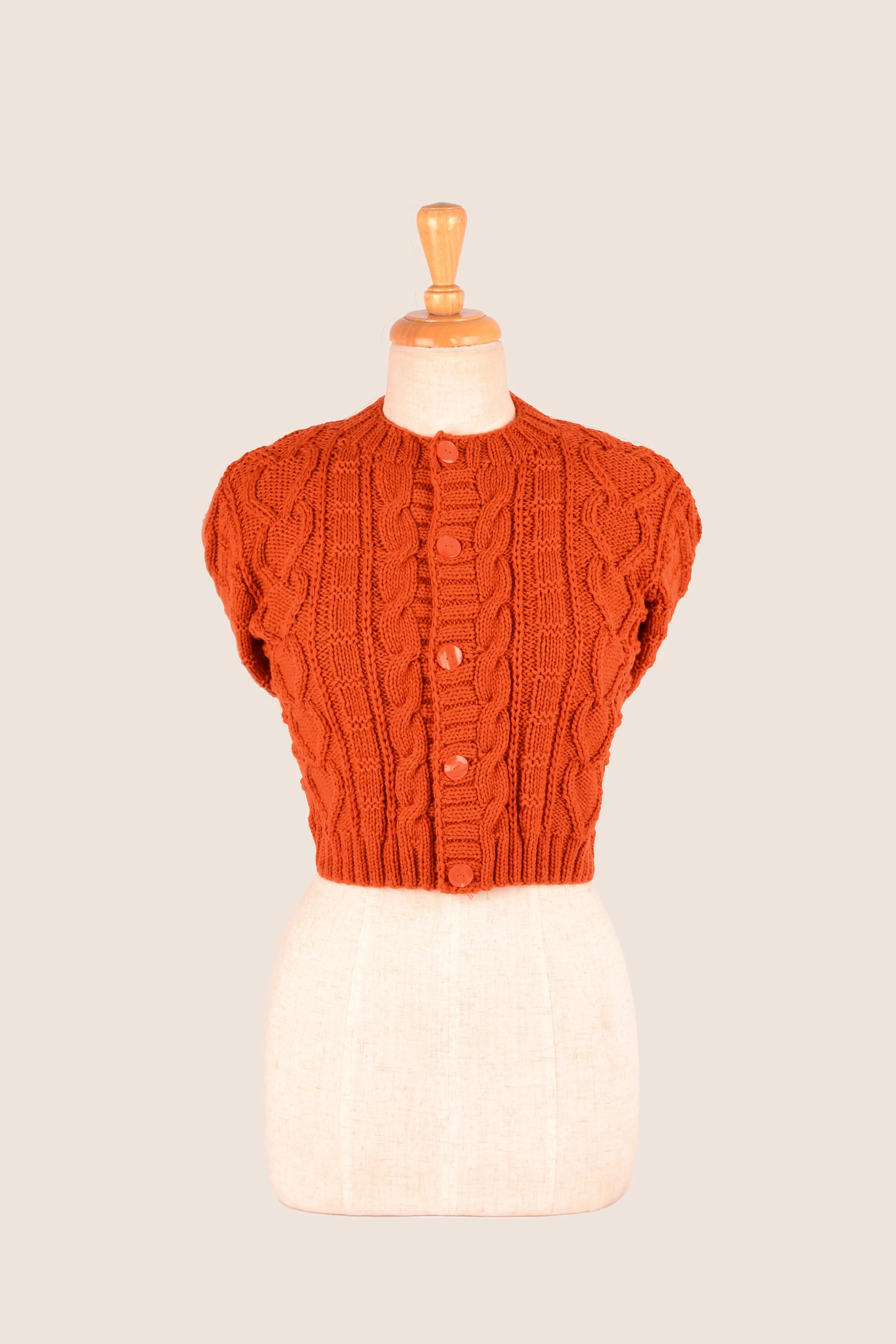 Burnt Orange Crop Cardigan