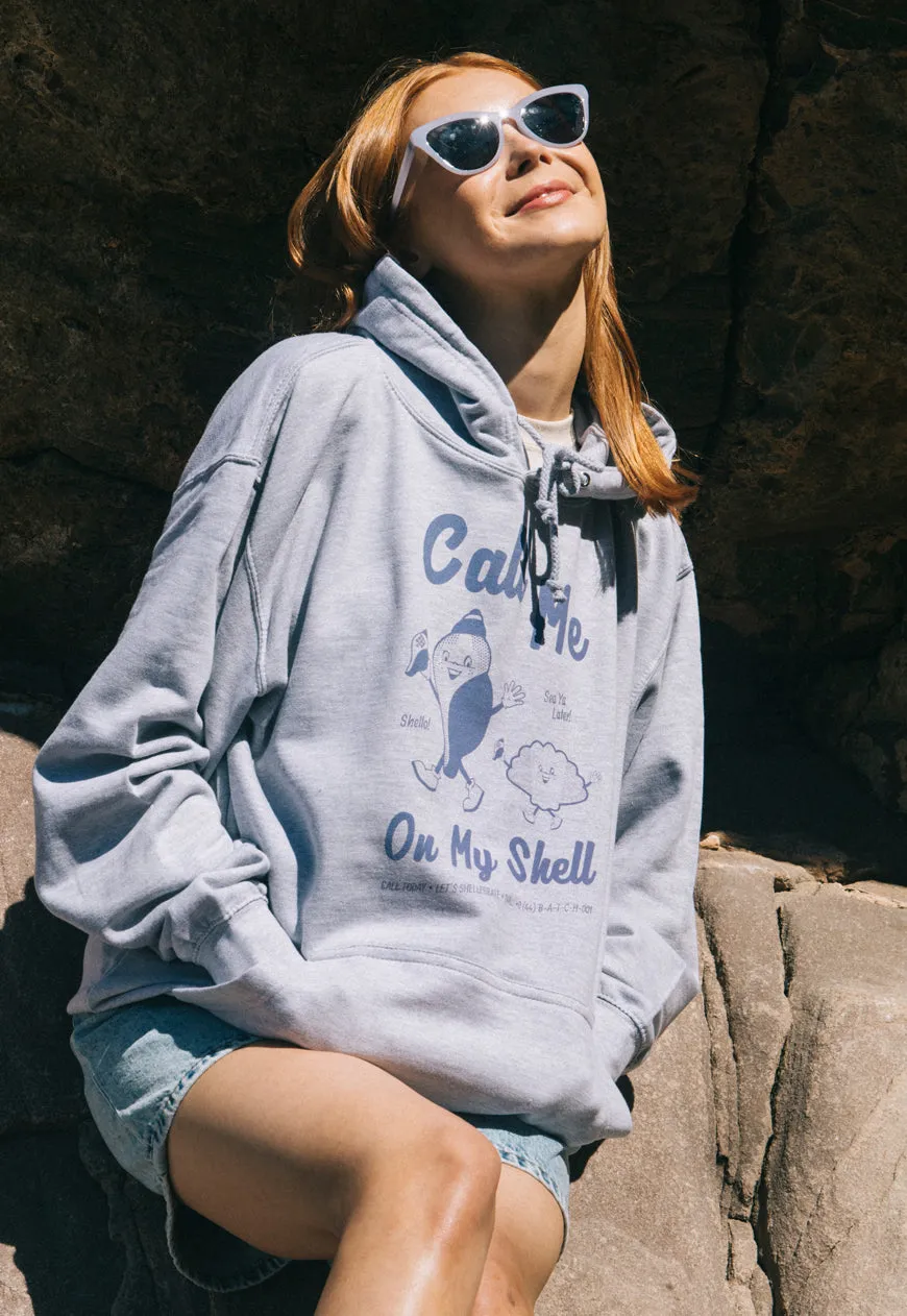 Call Me On My Shell Women's Staycation Slogan Hoodie