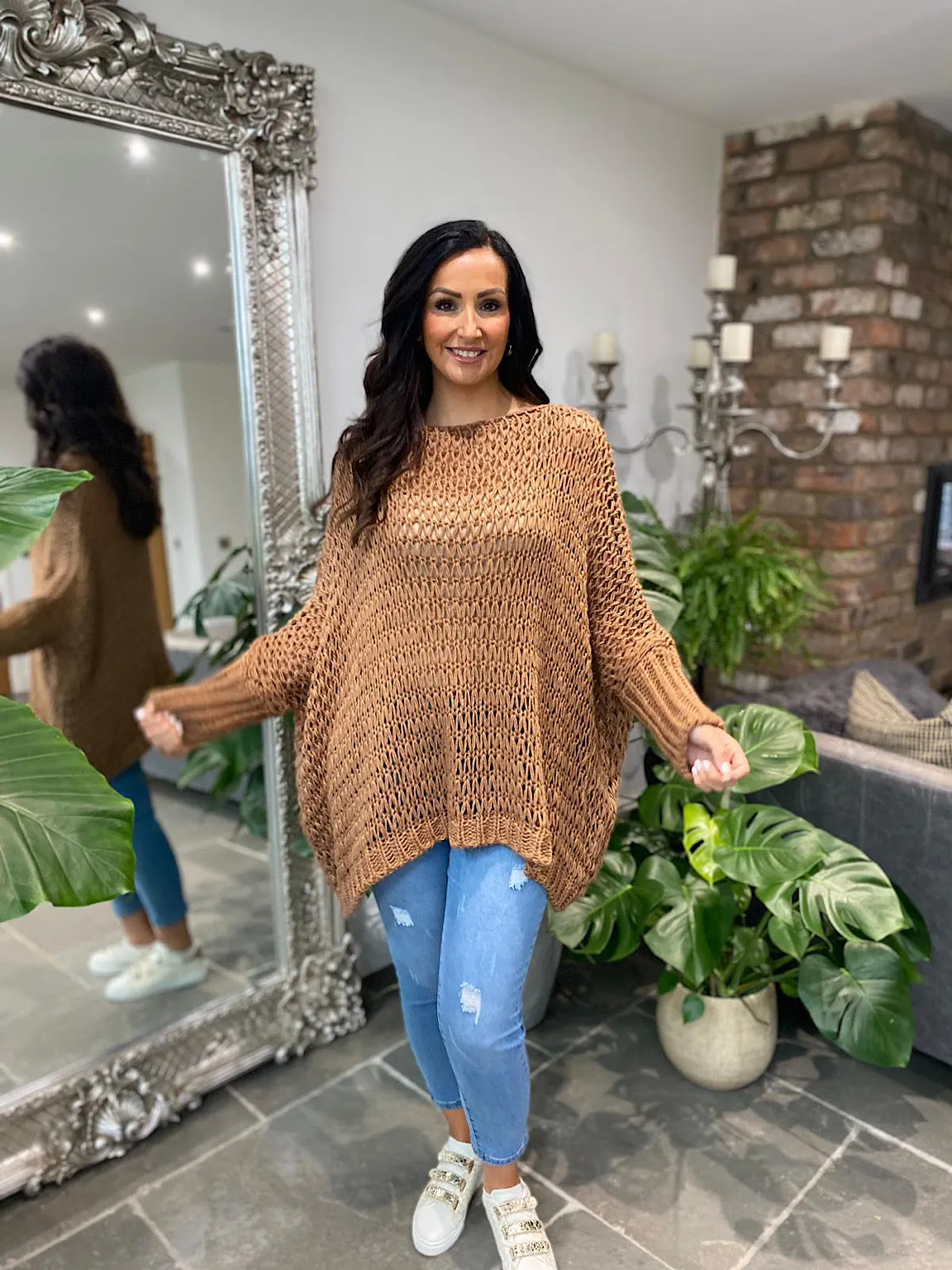 Camel Loose Weave Jumper Juliet