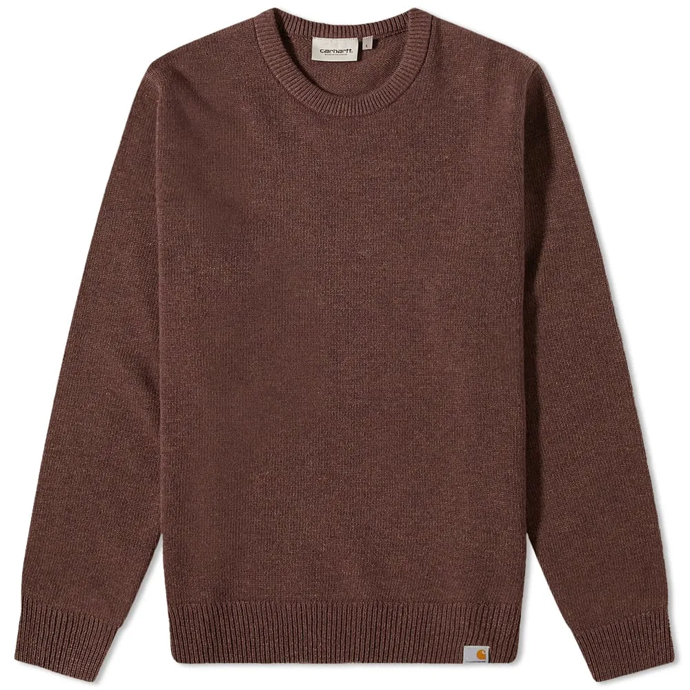 Carhartt WIP Allen Crew KnitDark Umber Heather