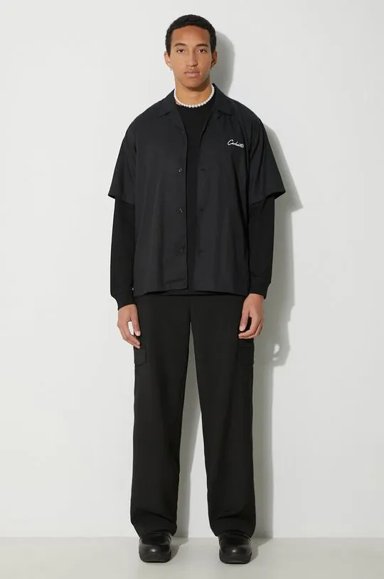 Carhartt WIP cotton longsleeve top black color