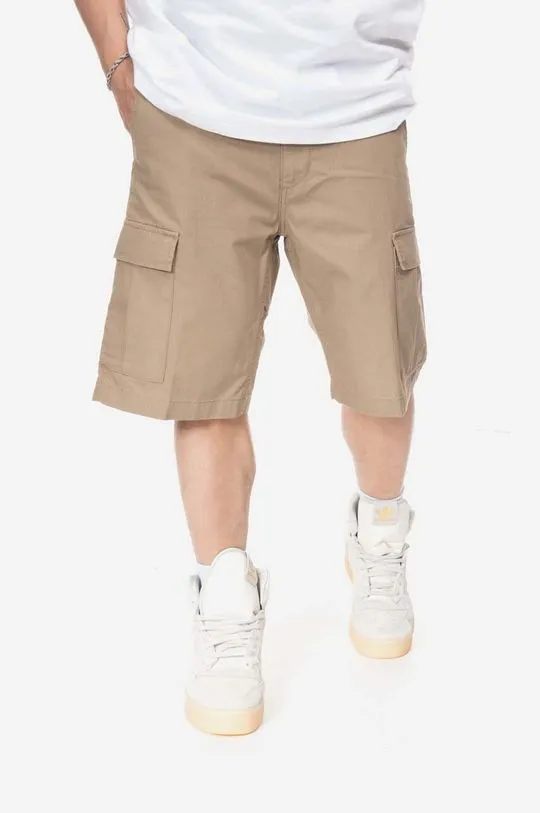 Carhartt WIP cotton shorts brown color