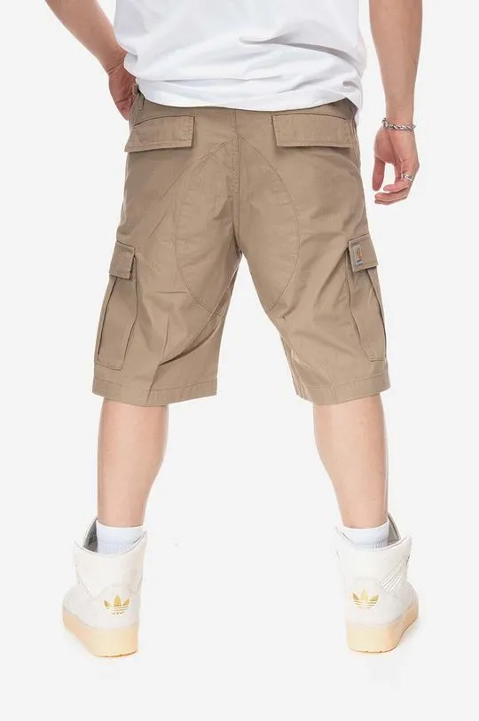 Carhartt WIP cotton shorts brown color