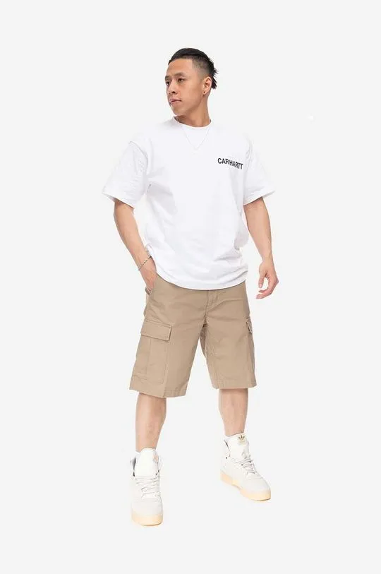 Carhartt WIP cotton shorts brown color