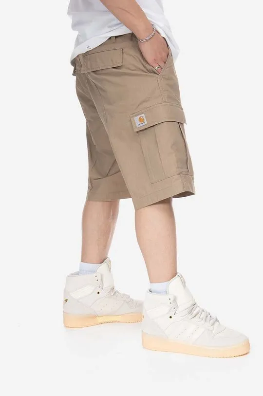 Carhartt WIP cotton shorts brown color