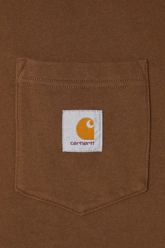 Carhartt WIP cotton sweatshirt Pocket Sweat men's brown color I030903.1ZDXX